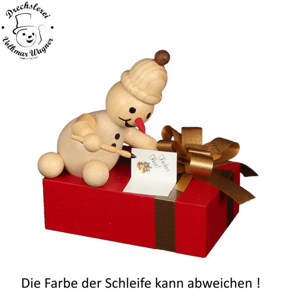 Schneemann Jubiläumsfigur Junior Weihnachtsglückwünsche Drechslerei Volkmar Wagner