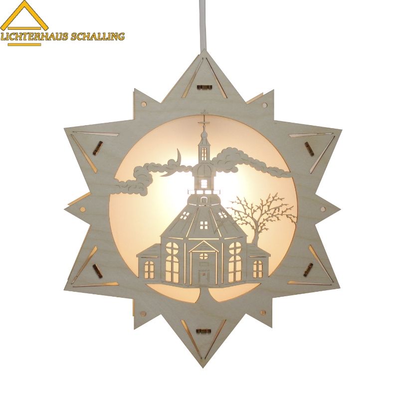 Erzgebirgisches Fensterbild elektrisch beleuchtet LED Motiv Sterneshop Fensterbilder Erzgebirge beleuchtet | | Seiffener | Kirche Fensterbilder
